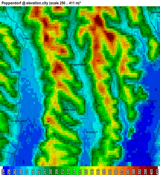 Poppendorf elevation map