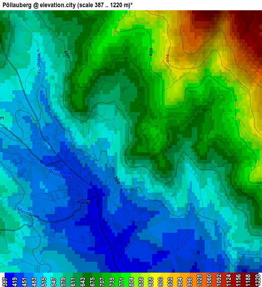 Pöllauberg elevation map