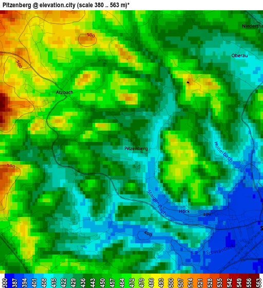 Pitzenberg elevation map