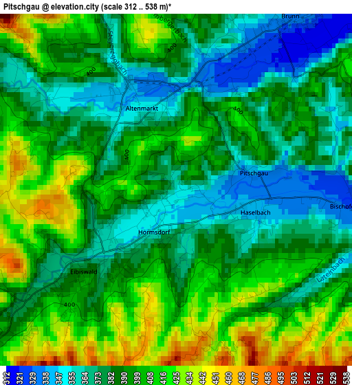 Pitschgau elevation map