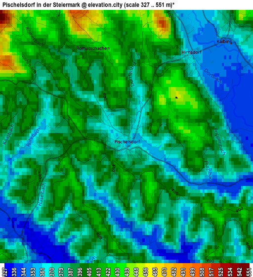 Pischelsdorf in der Steiermark elevation map