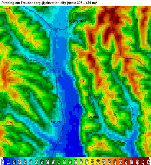 Pirching am Traubenberg elevation map