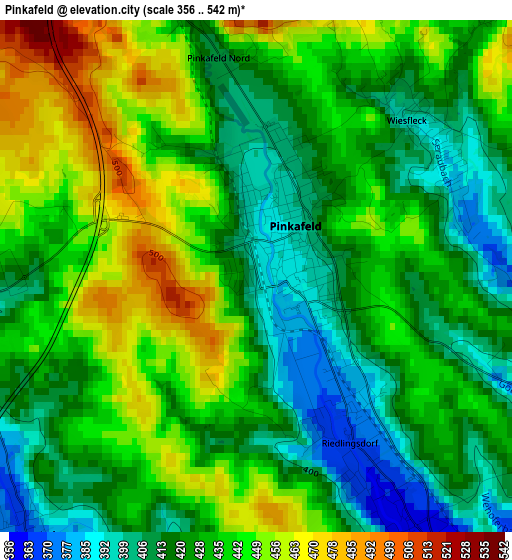 Pinkafeld elevation map