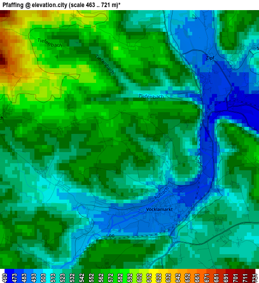 Pfaffing elevation map