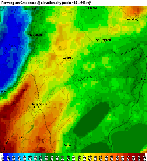 Perwang am Grabensee elevation map