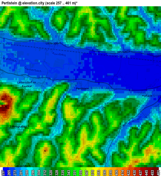 Pertlstein elevation map