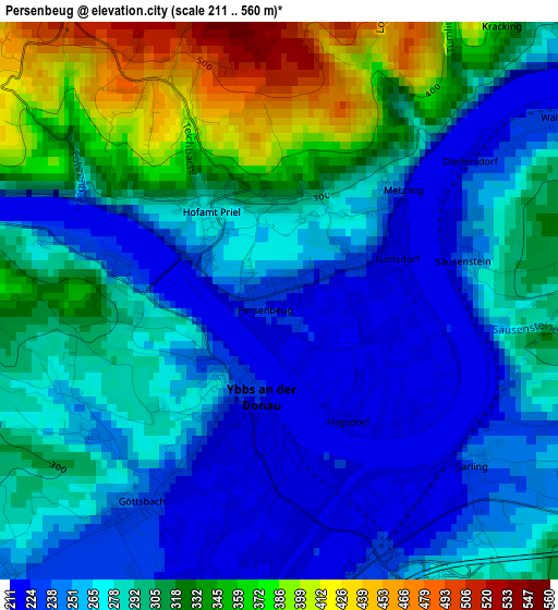 Persenbeug elevation map