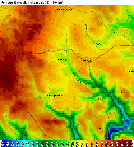 Pernegg elevation map