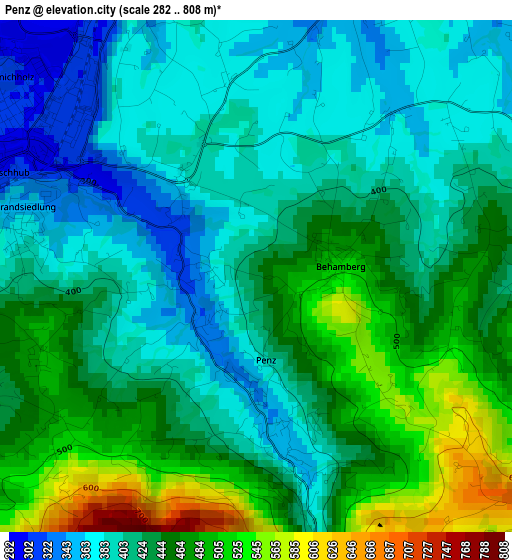 Penz elevation map