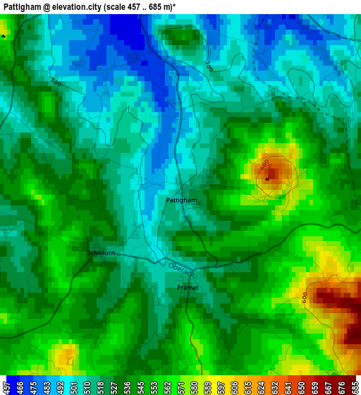 Pattigham elevation map