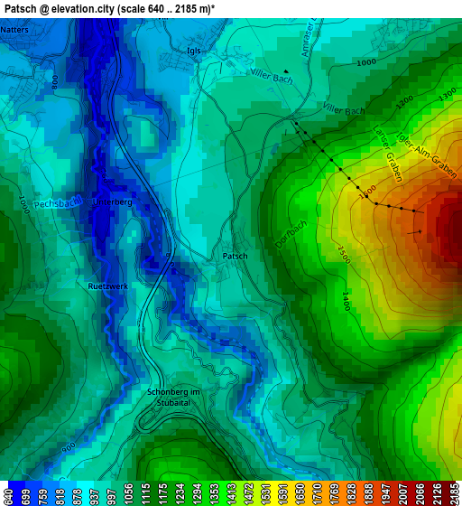 Patsch elevation map