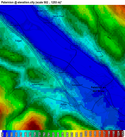 Paternion elevation map