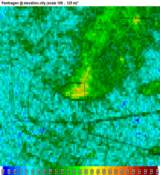 Pamhagen elevation map