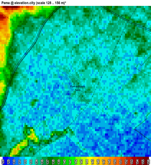 Pama elevation map