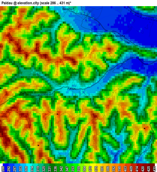 Paldau elevation map