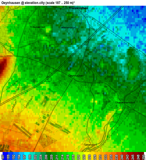 Oeynhausen elevation map