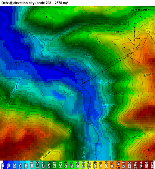 Oetz elevation map