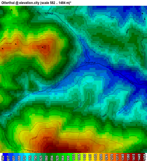 Otterthal elevation map