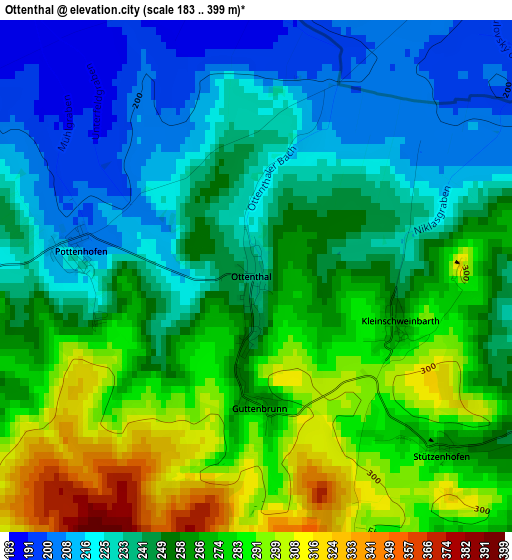 Ottenthal elevation map