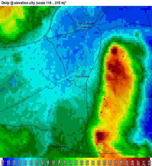 Oslip elevation map