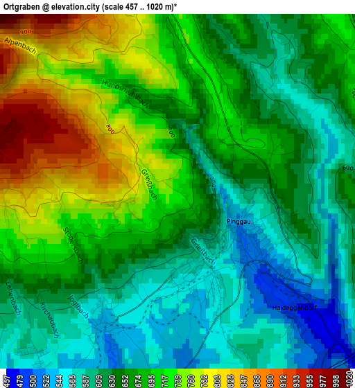 Ortgraben elevation map