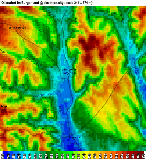 Ollersdorf im Burgenland elevation map