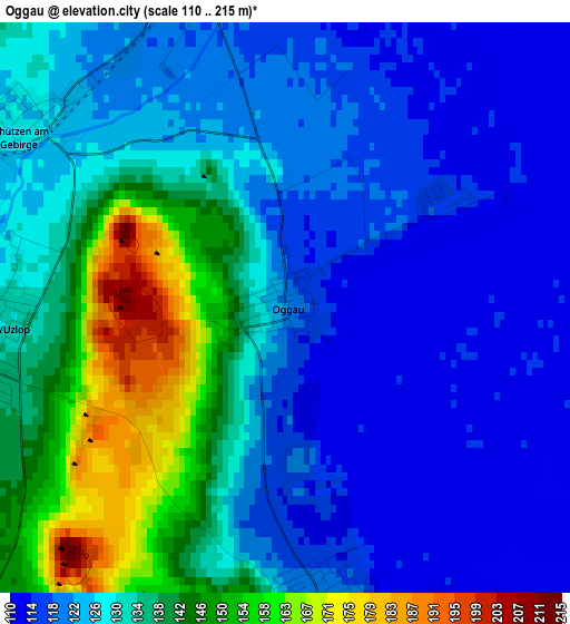 Oggau elevation map