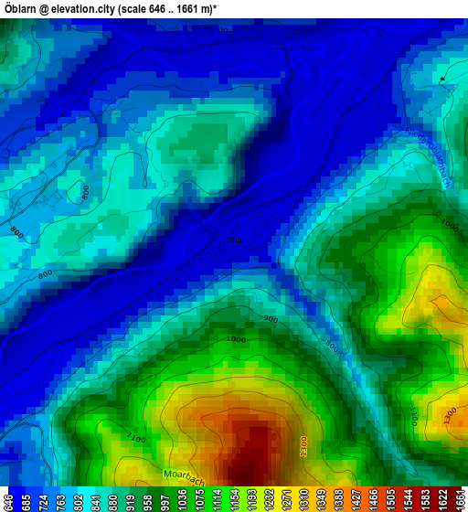 Öblarn elevation map