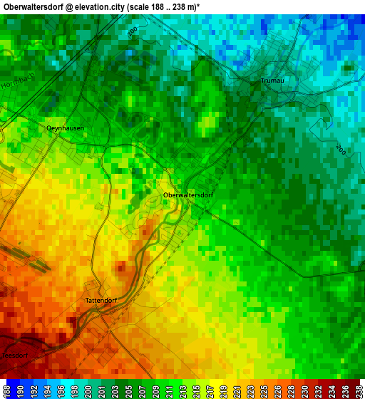 Oberwaltersdorf elevation map