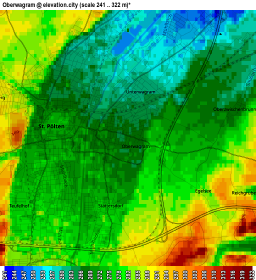 Oberwagram elevation map