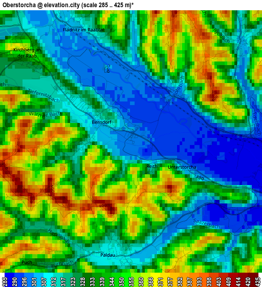 Oberstorcha elevation map