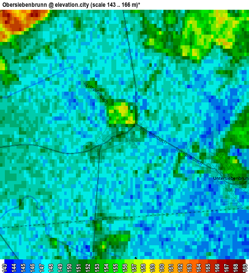 Obersiebenbrunn elevation map