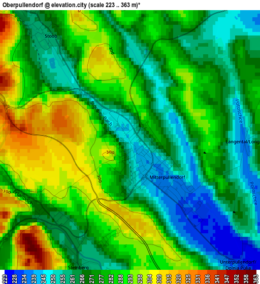 Oberpullendorf elevation map