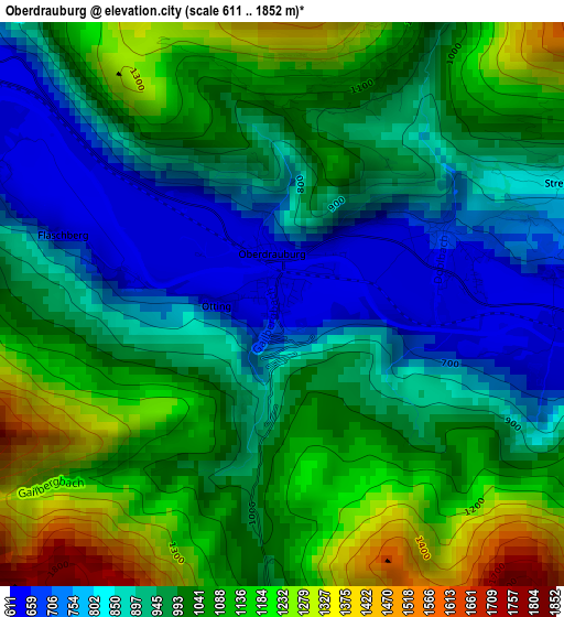 Oberdrauburg elevation map