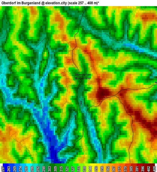 Oberdorf im Burgenland elevation map