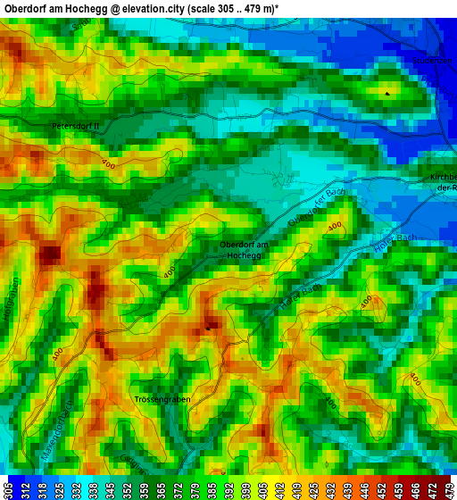 Oberdorf am Hochegg elevation map