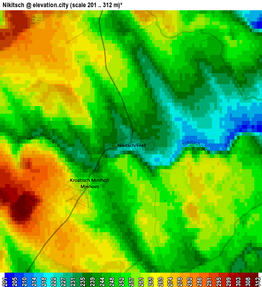 Nikitsch elevation map