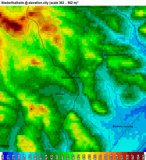 Niederthalheim elevation map