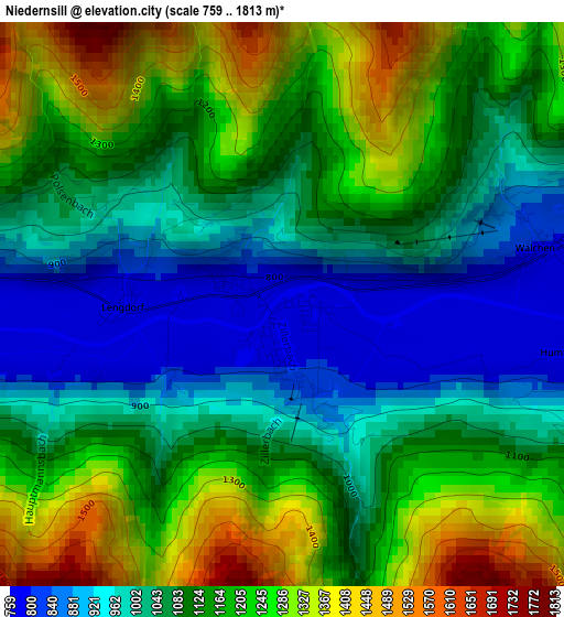 Niedernsill elevation map
