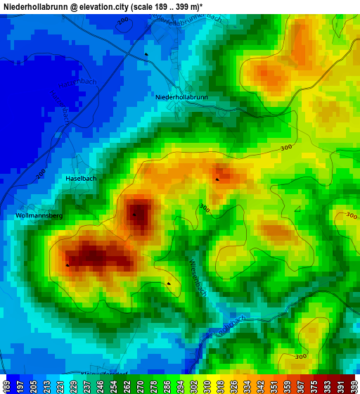 Niederhollabrunn elevation map