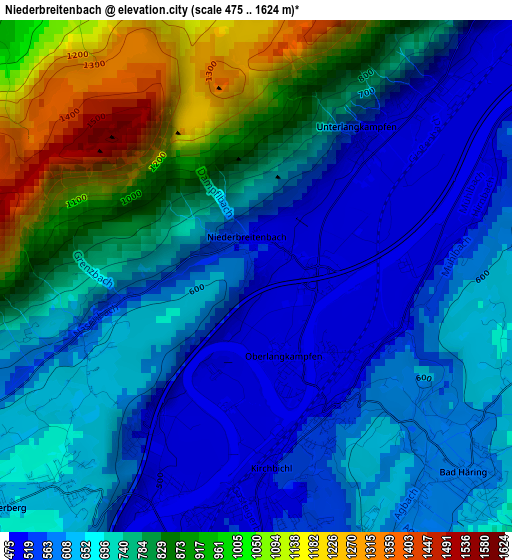 Niederbreitenbach elevation map