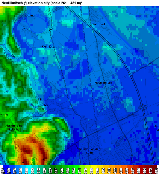 Neutillmitsch elevation map
