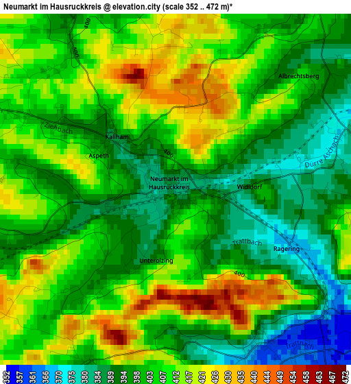 Neumarkt im Hausruckkreis elevation map