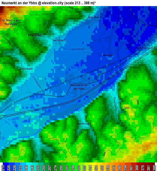 Neumarkt an der Ybbs elevation map