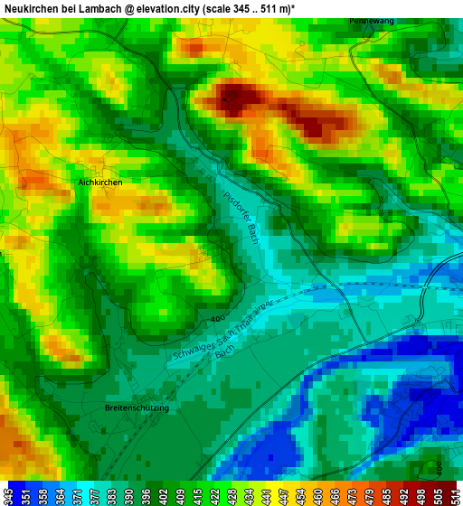 Neukirchen bei Lambach elevation map