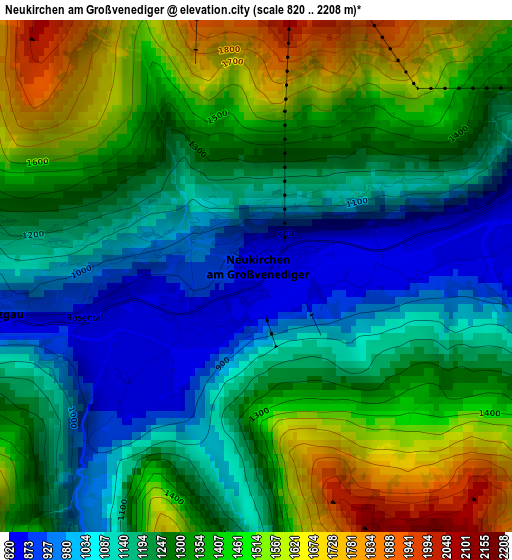 Neukirchen am Großvenediger elevation map