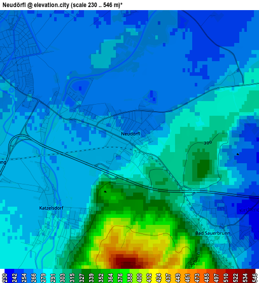 Neudörfl elevation map