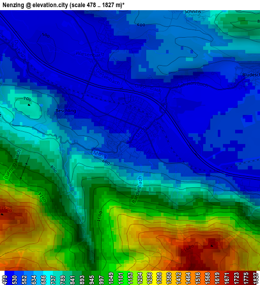 Nenzing elevation map