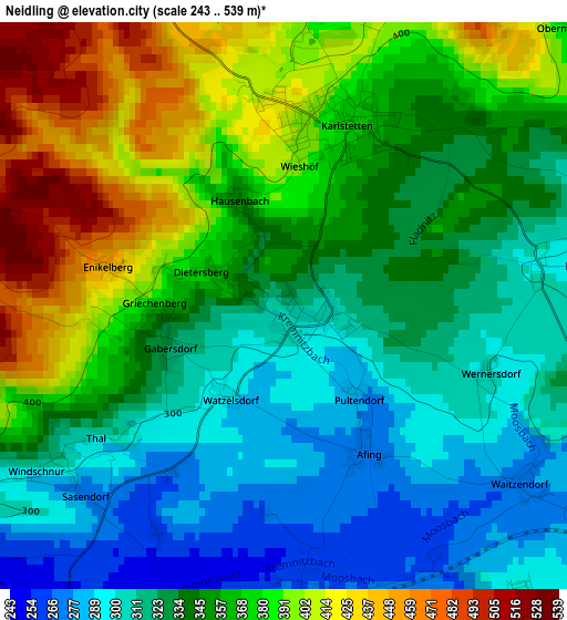 Neidling elevation map