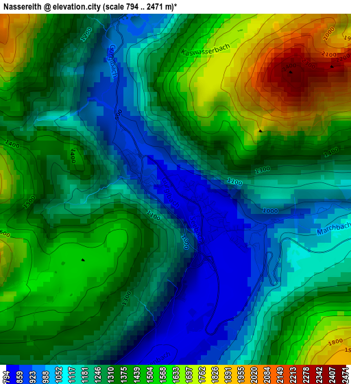 Nassereith elevation map